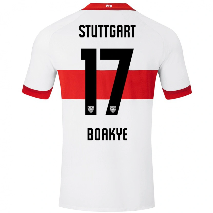 Danxen Dzieci Maurice Boakye #17 Biały Czerwony Domowa Koszulka 2024/25 Koszulki Klubowe