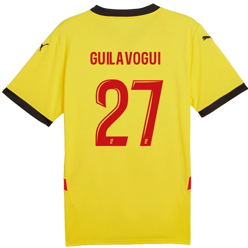 Danxen Dzieci Morgan Guilavogui #27 Żółty Czerwony Domowa Koszulka 2024/25 Koszulki Klubowe