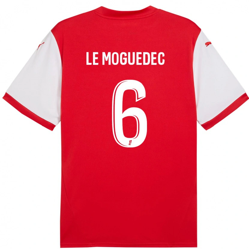 Danxen Dzieci Anaële Le Moguédec #6 Czerwony Biały Domowa Koszulka 2024/25 Koszulki Klubowe