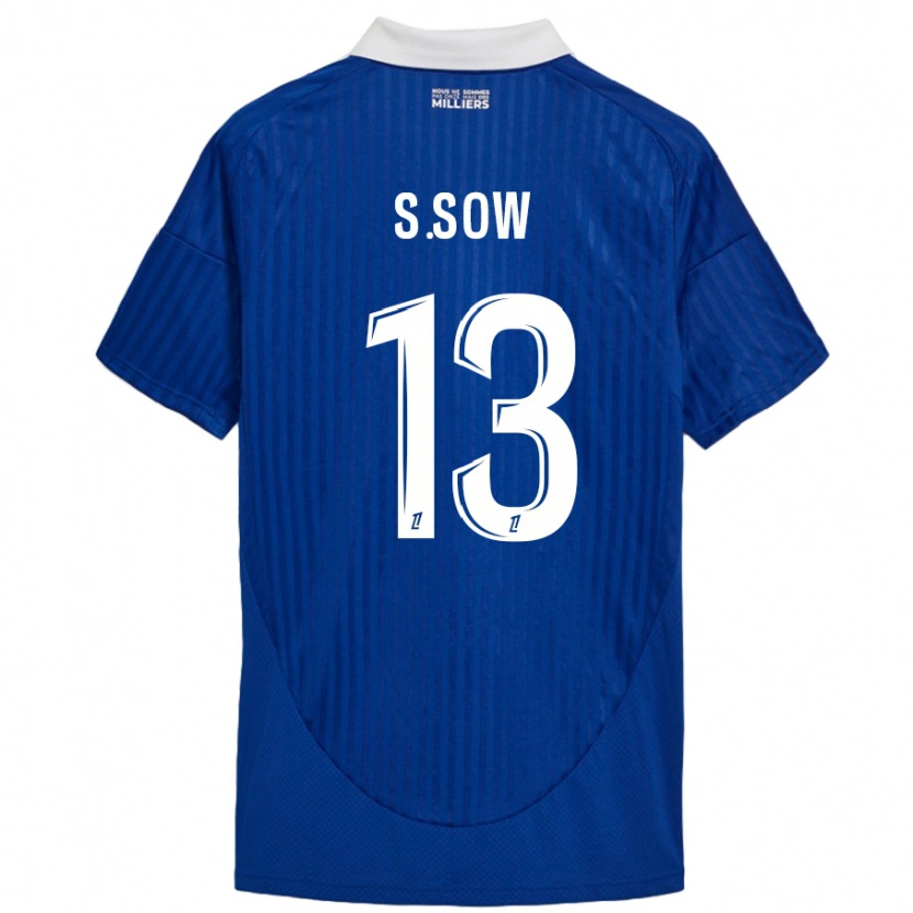 Danxen Dzieci Saïdou Sow #13 Niebieski Biały Domowa Koszulka 2024/25 Koszulki Klubowe