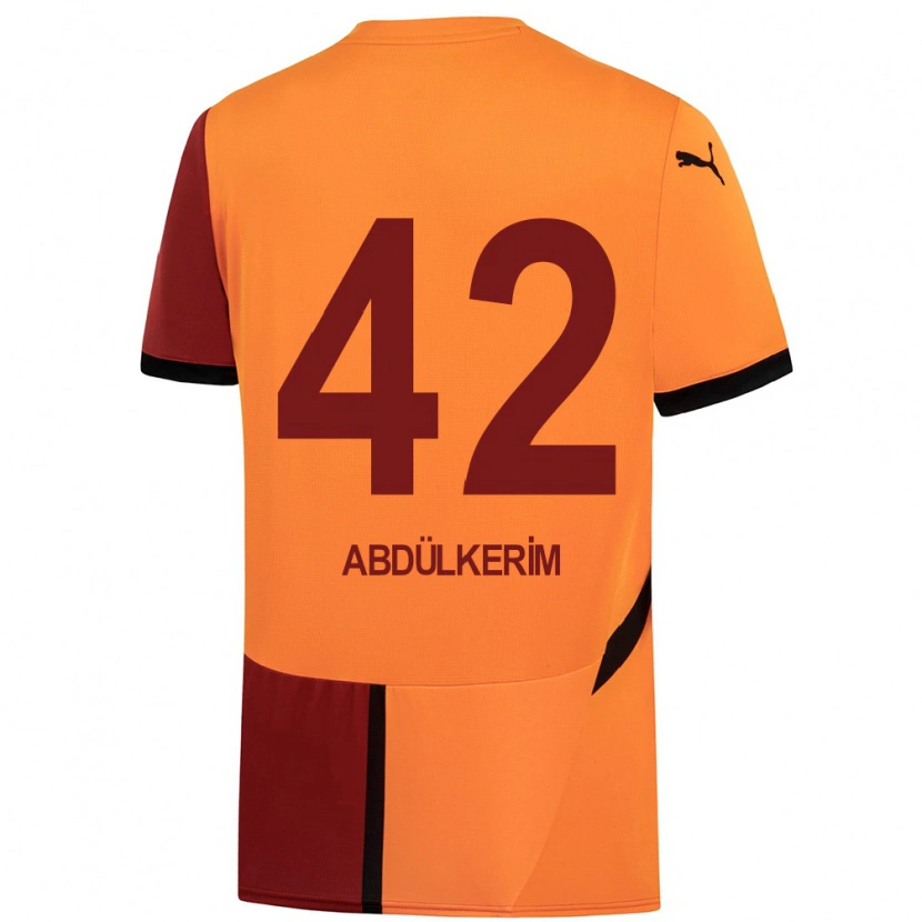Danxen Dzieci Abdülkerim Bardakcı #42 Żółty Czerwony Domowa Koszulka 2024/25 Koszulki Klubowe
