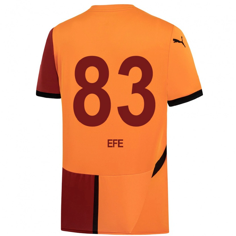Danxen Dzieci Efe Akman #83 Żółty Czerwony Domowa Koszulka 2024/25 Koszulki Klubowe