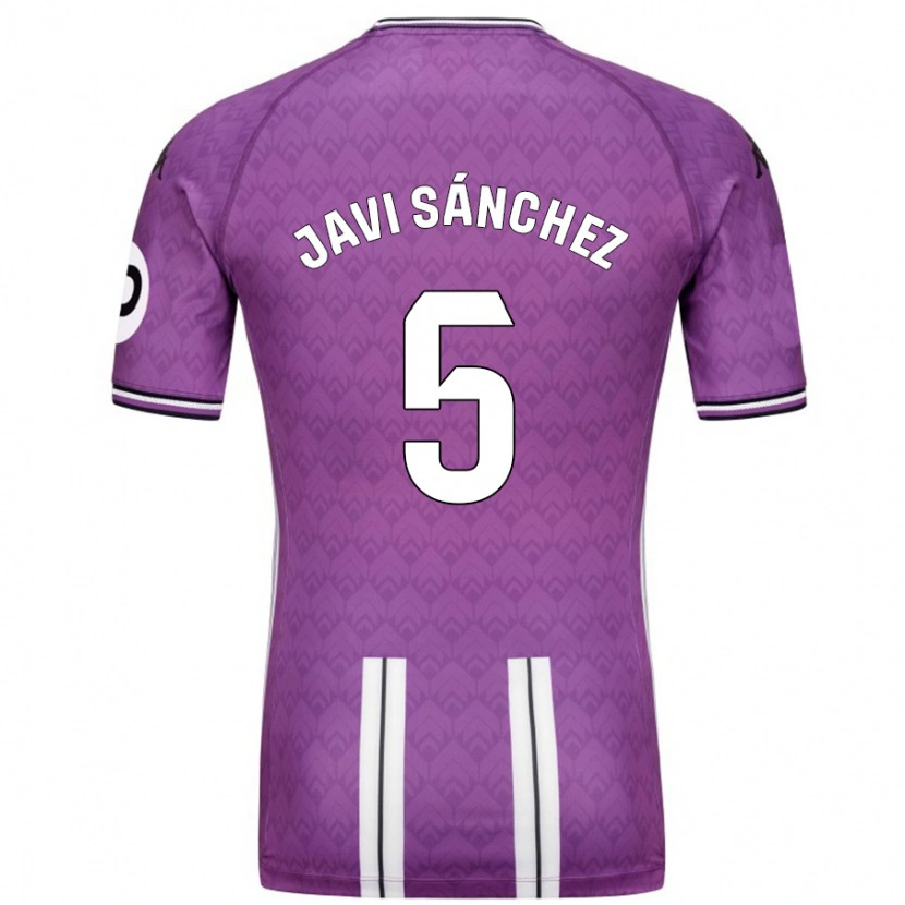 Danxen Dzieci Javi Sánchez #5 Fioletowy Biały Domowa Koszulka 2024/25 Koszulki Klubowe