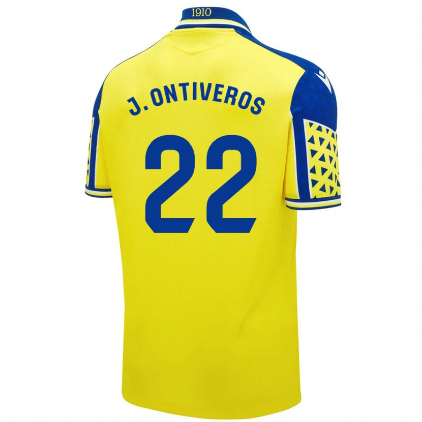 Danxen Dzieci Javi Ontiveros #22 Żółty Niebieski Domowa Koszulka 2024/25 Koszulki Klubowe