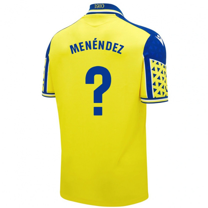 Danxen Dzieci Jaime Menéndez #0 Żółty Niebieski Domowa Koszulka 2024/25 Koszulki Klubowe