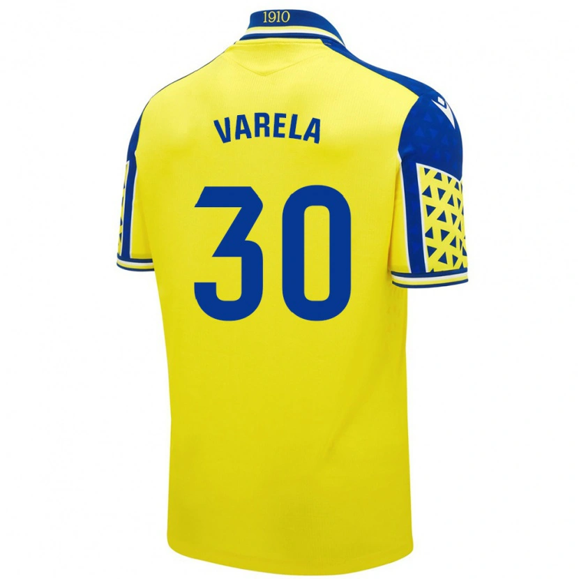Danxen Dzieci Brandon Varela #30 Żółty Niebieski Domowa Koszulka 2024/25 Koszulki Klubowe