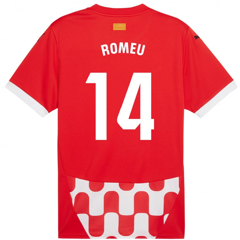 Danxen Dzieci Oriol Romeu #14 Czerwony Biały Domowa Koszulka 2024/25 Koszulki Klubowe
