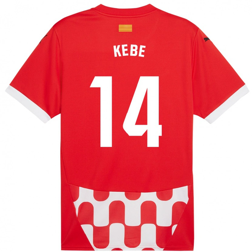 Danxen Dzieci Moussa Kébé #14 Czerwony Biały Domowa Koszulka 2024/25 Koszulki Klubowe