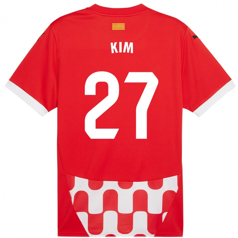Danxen Dzieci Min-Su Kim #27 Czerwony Biały Domowa Koszulka 2024/25 Koszulki Klubowe