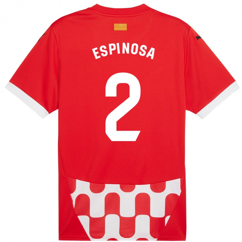 Danxen Dzieci Bernardo Espinosa #2 Czerwony Biały Domowa Koszulka 2024/25 Koszulki Klubowe