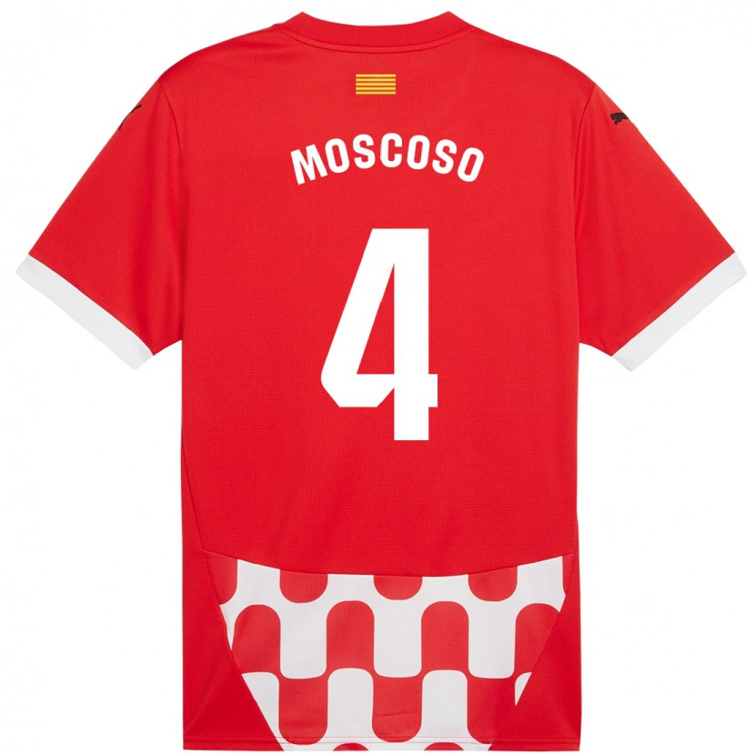 Danxen Dzieci Miriam Moscoso #4 Czerwony Biały Domowa Koszulka 2024/25 Koszulki Klubowe