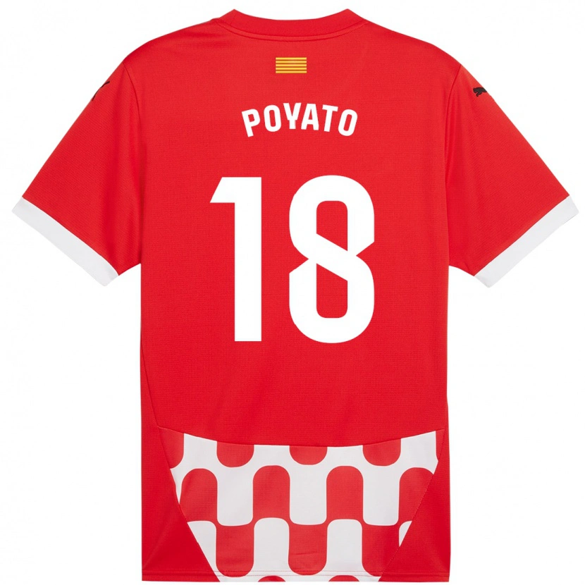 Danxen Dzieci Marina Poyato #18 Czerwony Biały Domowa Koszulka 2024/25 Koszulki Klubowe