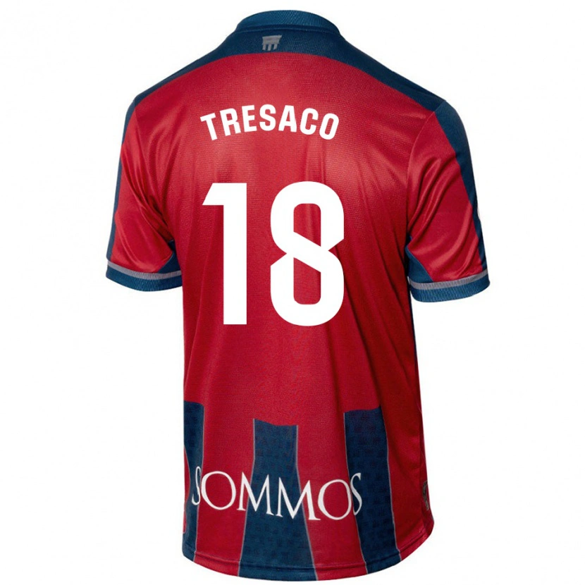Danxen Dzieci Rafa Tresaco #18 Czerwony Niebieski Domowa Koszulka 2024/25 Koszulki Klubowe