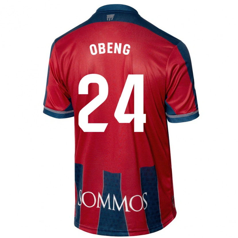 Danxen Dzieci Samuel Obeng #24 Czerwony Niebieski Domowa Koszulka 2024/25 Koszulki Klubowe