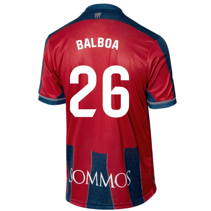 Danxen Dzieci Álex Balboa #26 Czerwony Niebieski Domowa Koszulka 2024/25 Koszulki Klubowe