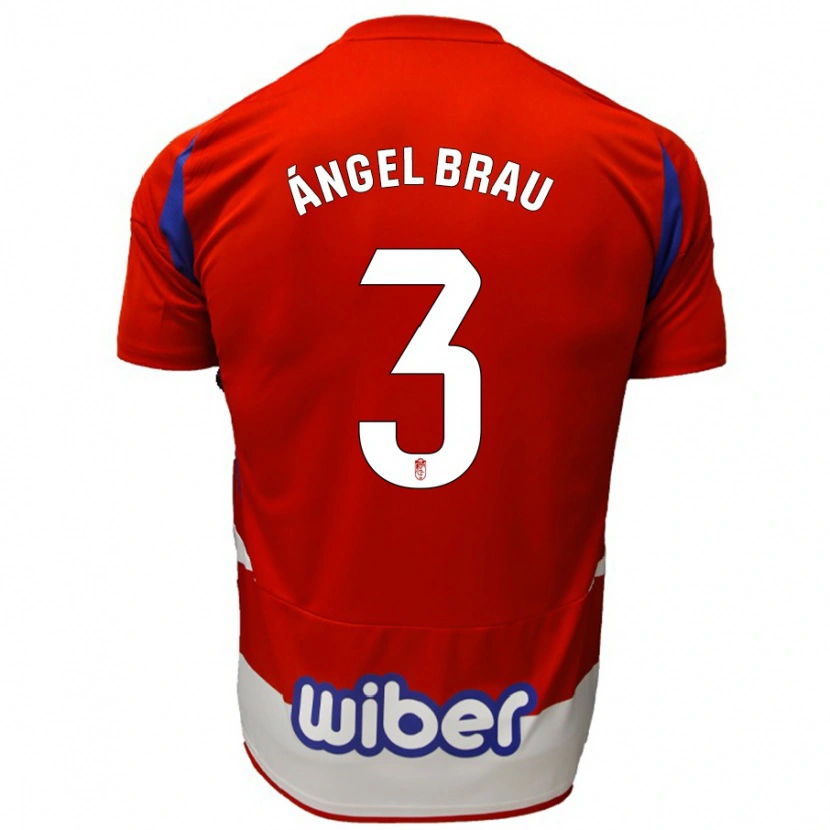 Danxen Dzieci Miguel Ángel Brau #3 Czerwony Biały Niebieski Domowa Koszulka 2024/25 Koszulki Klubowe