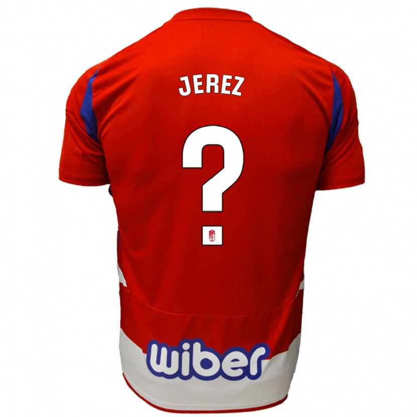 Danxen Dzieci Adrián Jerez #0 Czerwony Biały Niebieski Domowa Koszulka 2024/25 Koszulki Klubowe
