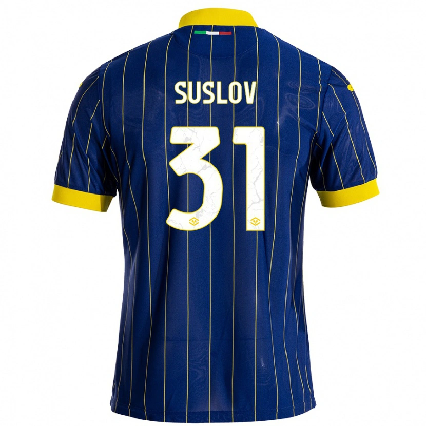 Danxen Dzieci Tomas Suslov #31 Niebieski Żółty Domowa Koszulka 2024/25 Koszulki Klubowe
