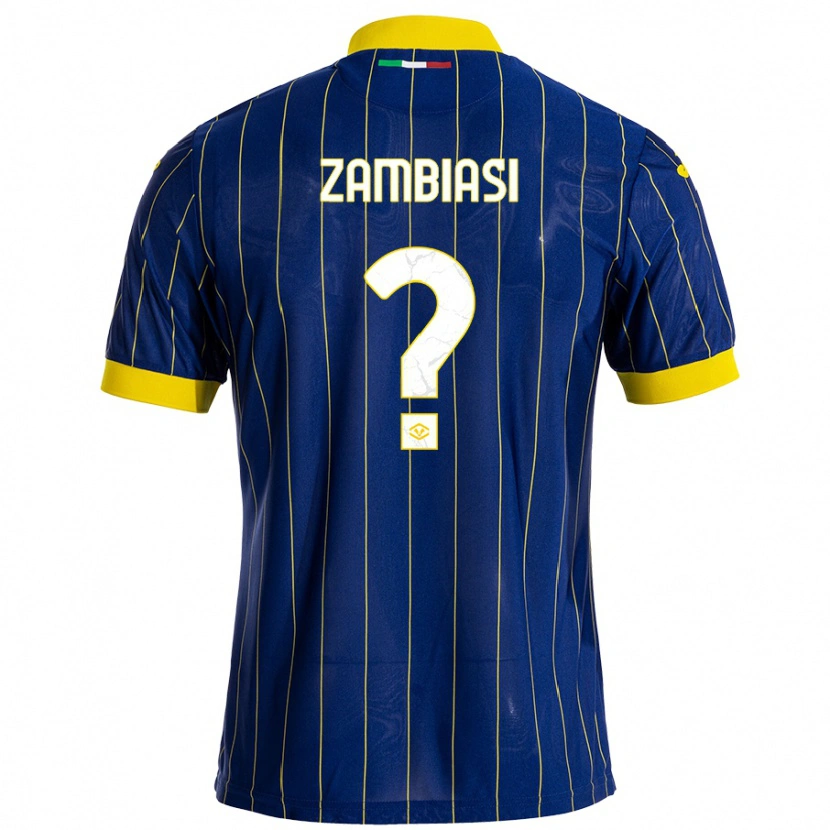Danxen Dzieci Yonas Zambiasi #0 Niebieski Żółty Domowa Koszulka 2024/25 Koszulki Klubowe