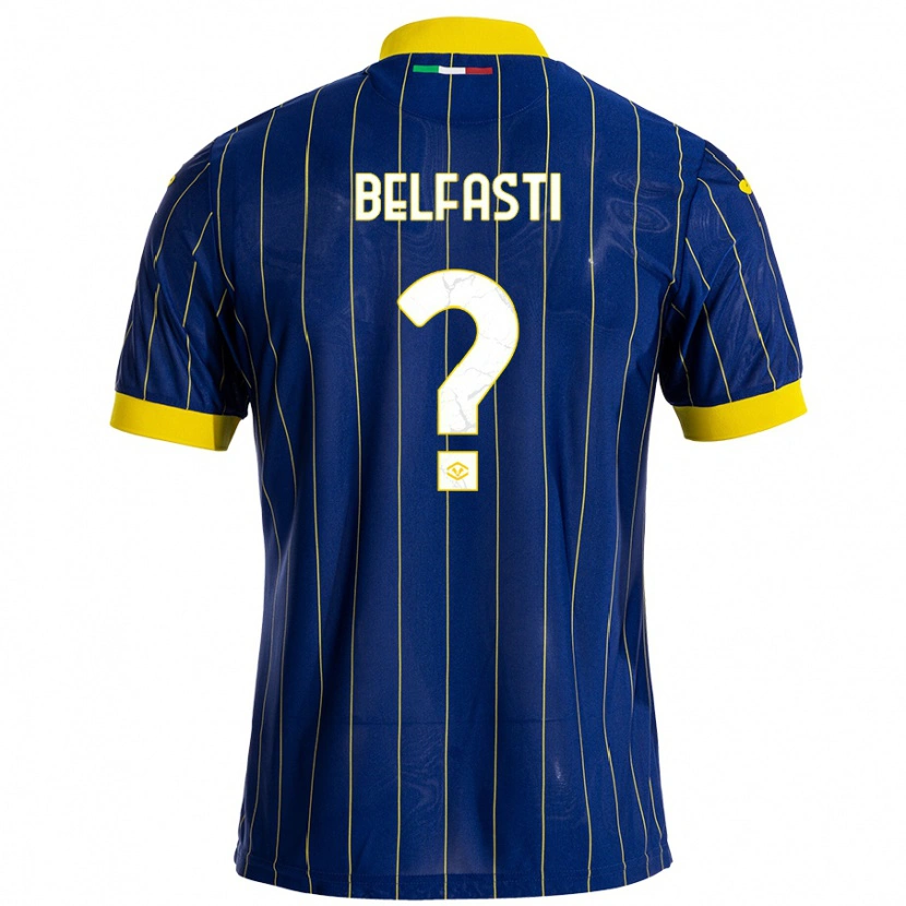 Danxen Dzieci Vittorio Belfasti #0 Niebieski Żółty Domowa Koszulka 2024/25 Koszulki Klubowe