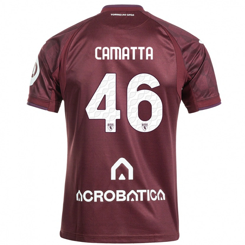 Danxen Dzieci Alessandro Camatta #46 Bordowy Biały Domowa Koszulka 2024/25 Koszulki Klubowe