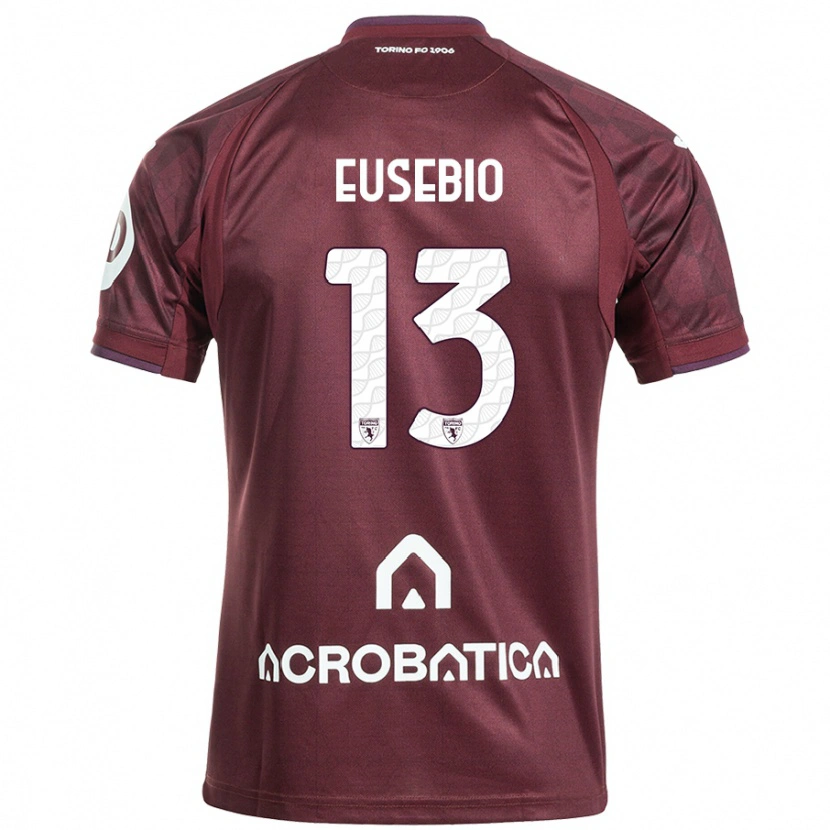 Danxen Dzieci Chiara Eusebio #13 Bordowy Biały Domowa Koszulka 2024/25 Koszulki Klubowe