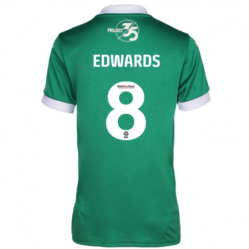 Danxen Dzieci Joe Edwards #8 Zielony Biały Domowa Koszulka 2024/25 Koszulki Klubowe