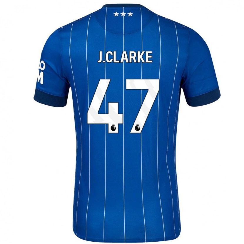 Danxen Dzieci Jack Clarke #47 Granatowy Niebieski Domowa Koszulka 2024/25 Koszulki Klubowe