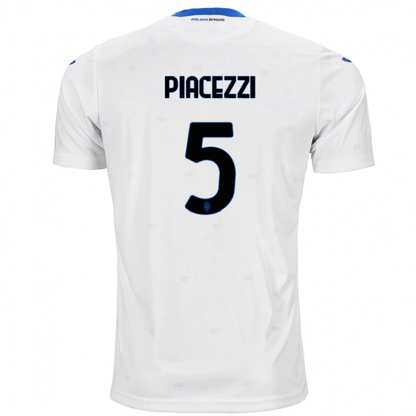 Danxen Dzieci Eleonora Piacezzi #5 Biały Wyjazdowa Koszulka 2024/25 Koszulki Klubowe