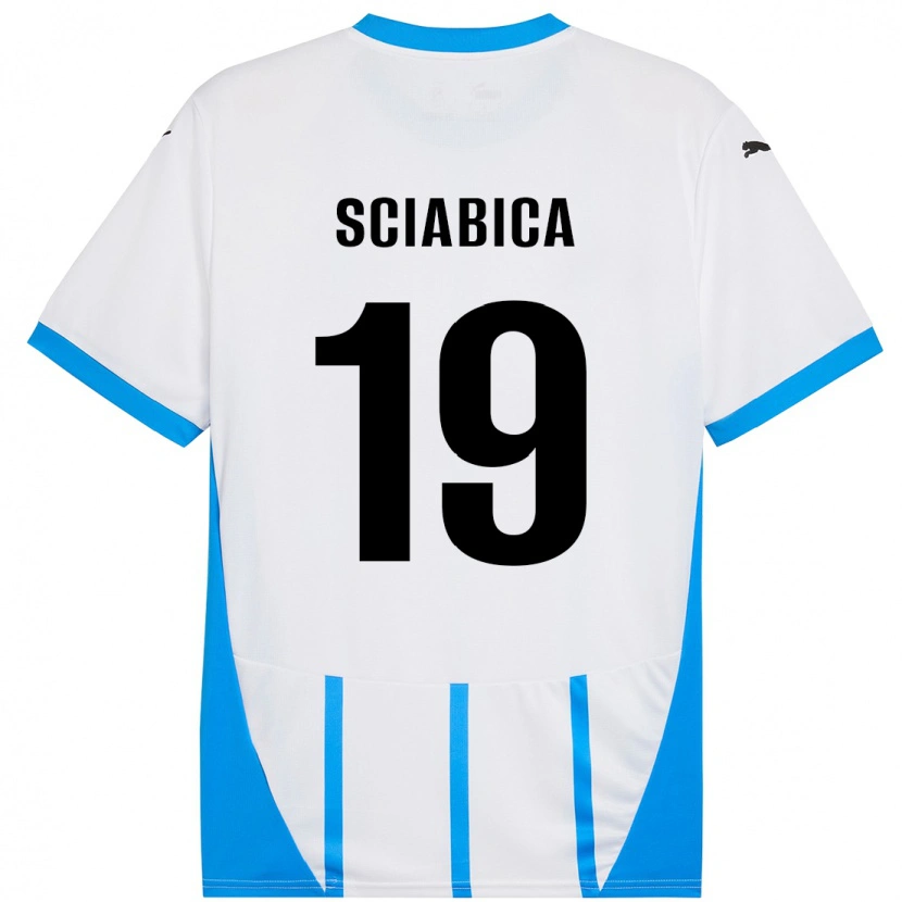 Danxen Dzieci Manuela Sciabica #19 Biały Niebieski Wyjazdowa Koszulka 2024/25 Koszulki Klubowe