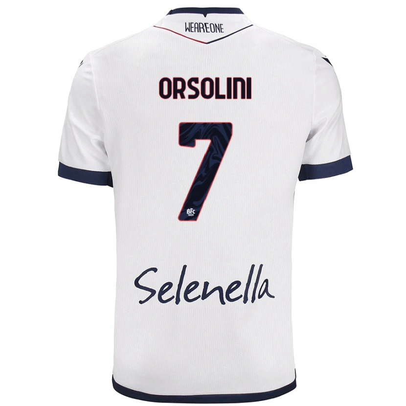 Danxen Dzieci Riccardo Orsolini #7 Biały Królewski Niebieski Wyjazdowa Koszulka 2024/25 Koszulki Klubowe
