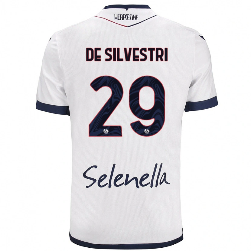 Danxen Dzieci Lorenzo De Silvestri #29 Biały Królewski Niebieski Wyjazdowa Koszulka 2024/25 Koszulki Klubowe