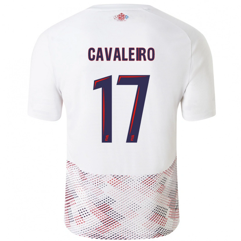 Danxen Dzieci Ivan Cavaleiro #17 Biały Królewski Niebieski Wyjazdowa Koszulka 2024/25 Koszulki Klubowe