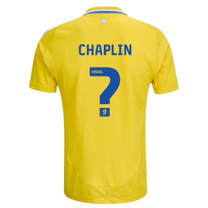 Danxen Dzieci Rhys Chadwick-Chaplin #0 Żółty Niebieski Wyjazdowa Koszulka 2024/25 Koszulki Klubowe