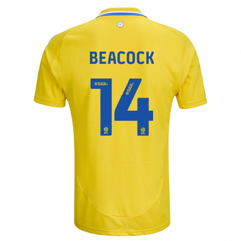 Danxen Dzieci Molly Beacock #14 Żółty Niebieski Wyjazdowa Koszulka 2024/25 Koszulki Klubowe
