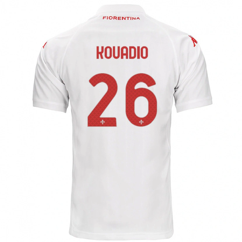 Danxen Dzieci Eddy Kouadio #26 Biały Wyjazdowa Koszulka 2024/25 Koszulki Klubowe