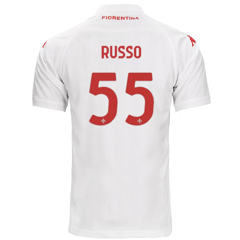 Danxen Dzieci Federica Russo #55 Biały Wyjazdowa Koszulka 2024/25 Koszulki Klubowe