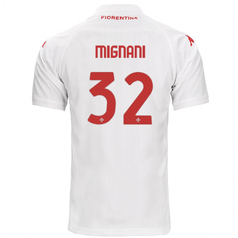 Danxen Dzieci Carlo Mignani #32 Biały Wyjazdowa Koszulka 2024/25 Koszulki Klubowe