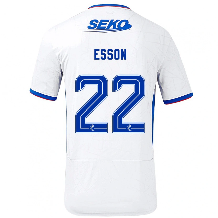Danxen Dzieci Victoria Esson #22 Biały Niebieski Wyjazdowa Koszulka 2024/25 Koszulki Klubowe