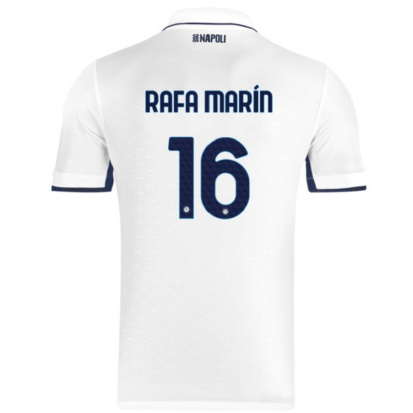 Danxen Dzieci Rafa Marín #16 Biały Królewski Niebieski Wyjazdowa Koszulka 2024/25 Koszulki Klubowe