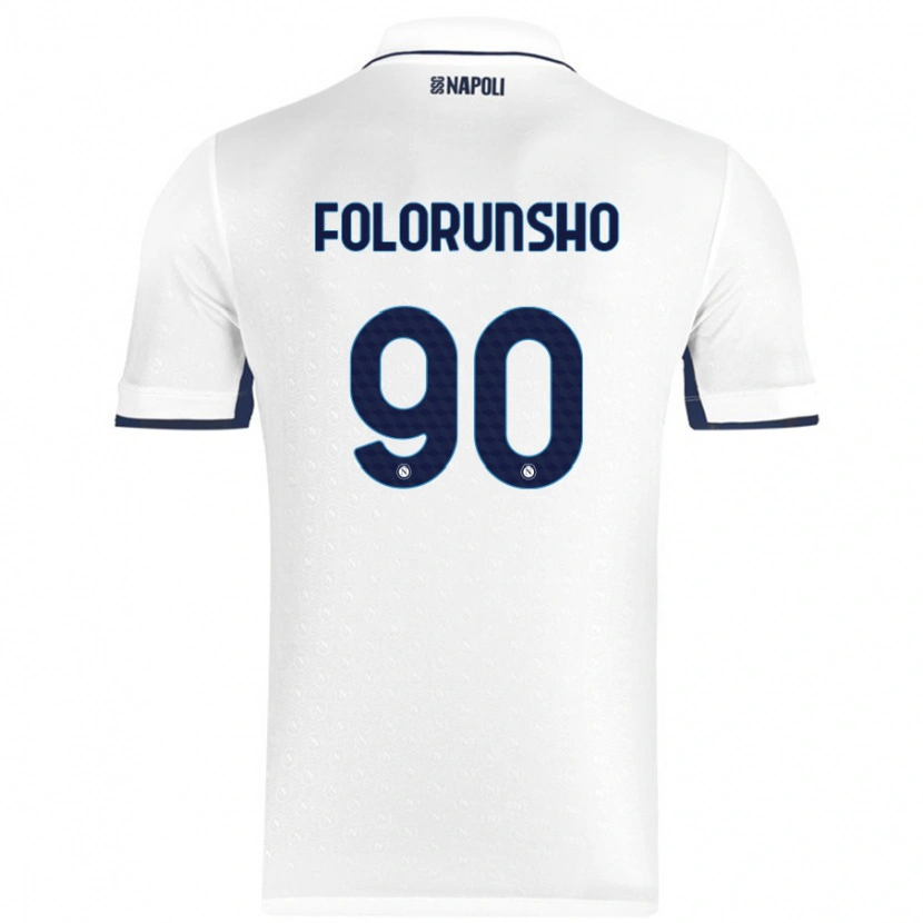 Danxen Dzieci Michael Folorunsho #90 Biały Królewski Niebieski Wyjazdowa Koszulka 2024/25 Koszulki Klubowe