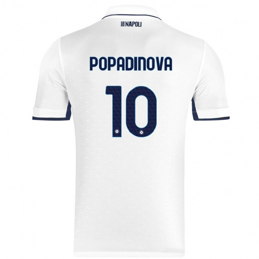 Danxen Dzieci Evdokiya Popadinova #10 Biały Królewski Niebieski Wyjazdowa Koszulka 2024/25 Koszulki Klubowe