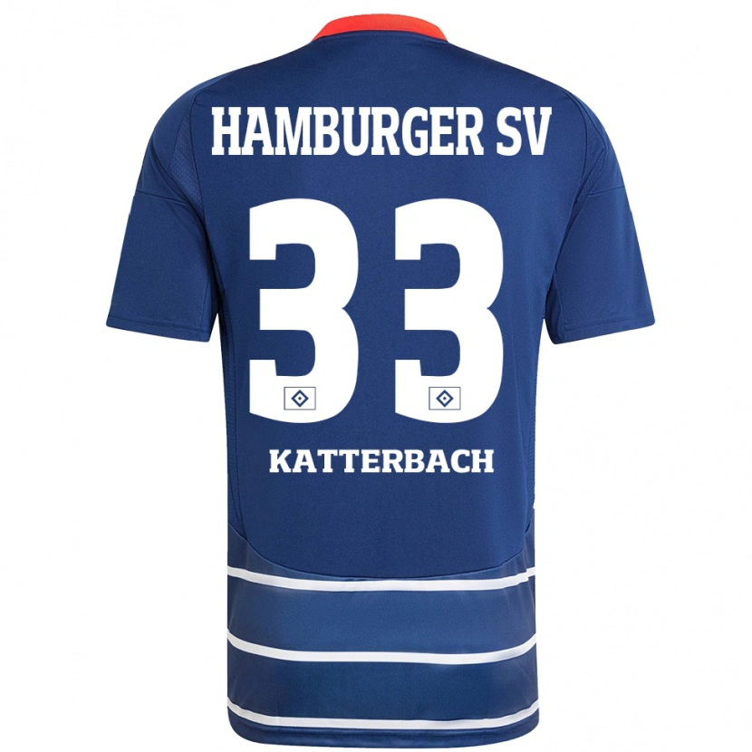 Danxen Dzieci Noah Katterbach #33 Ciemnoniebieski Wyjazdowa Koszulka 2024/25 Koszulki Klubowe