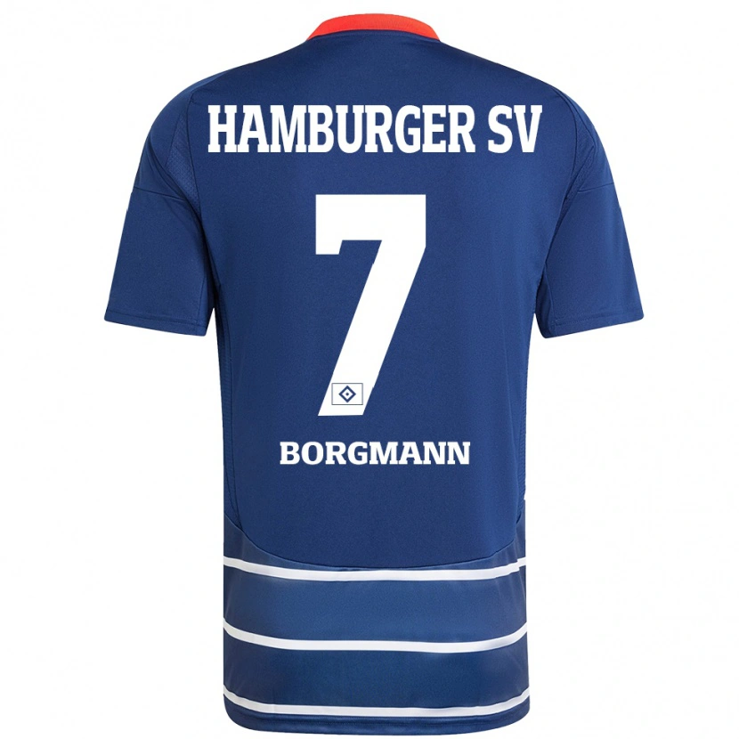 Danxen Dzieci Marcus Borgmann #7 Ciemnoniebieski Wyjazdowa Koszulka 2024/25 Koszulki Klubowe