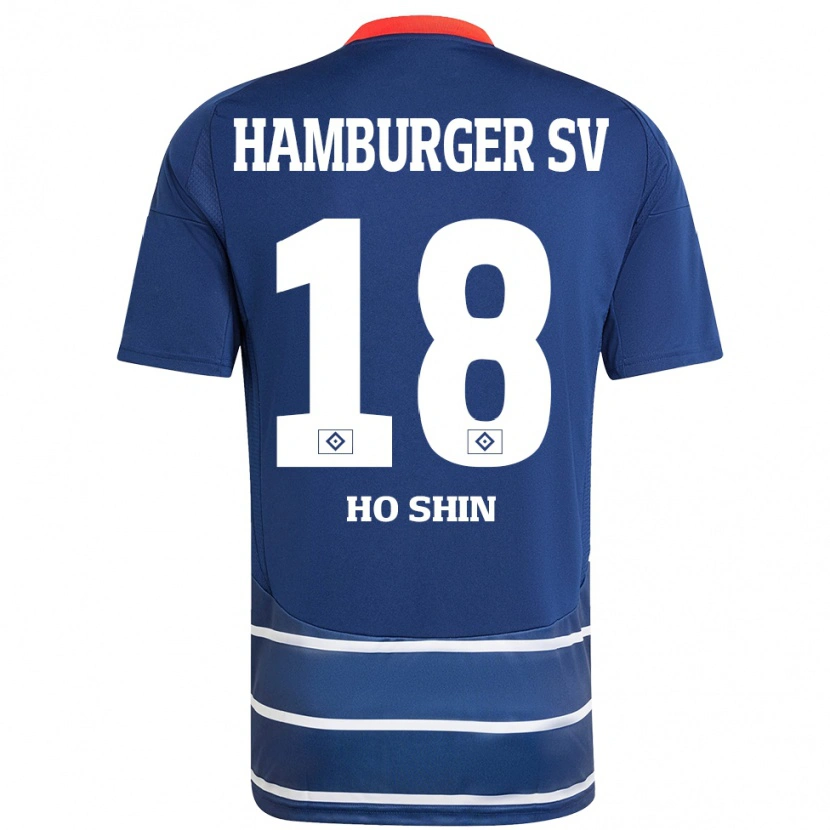 Danxen Dzieci Jae Ho Shin #18 Ciemnoniebieski Wyjazdowa Koszulka 2024/25 Koszulki Klubowe