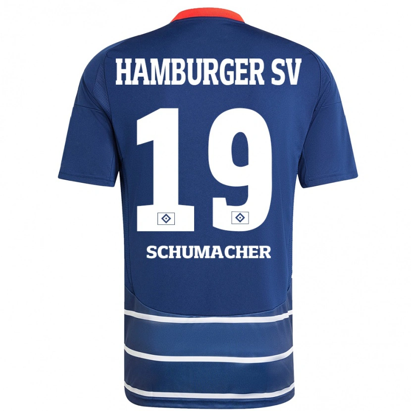 Danxen Dzieci Lukas Schumacher #19 Ciemnoniebieski Wyjazdowa Koszulka 2024/25 Koszulki Klubowe
