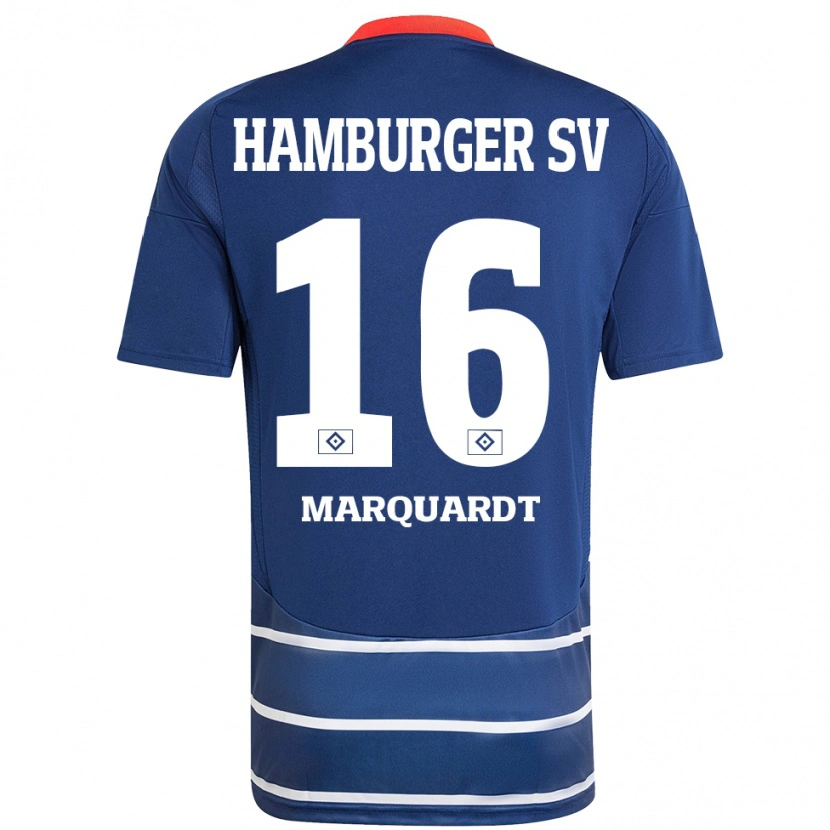 Danxen Dzieci Dana Marquardt #16 Ciemnoniebieski Wyjazdowa Koszulka 2024/25 Koszulki Klubowe