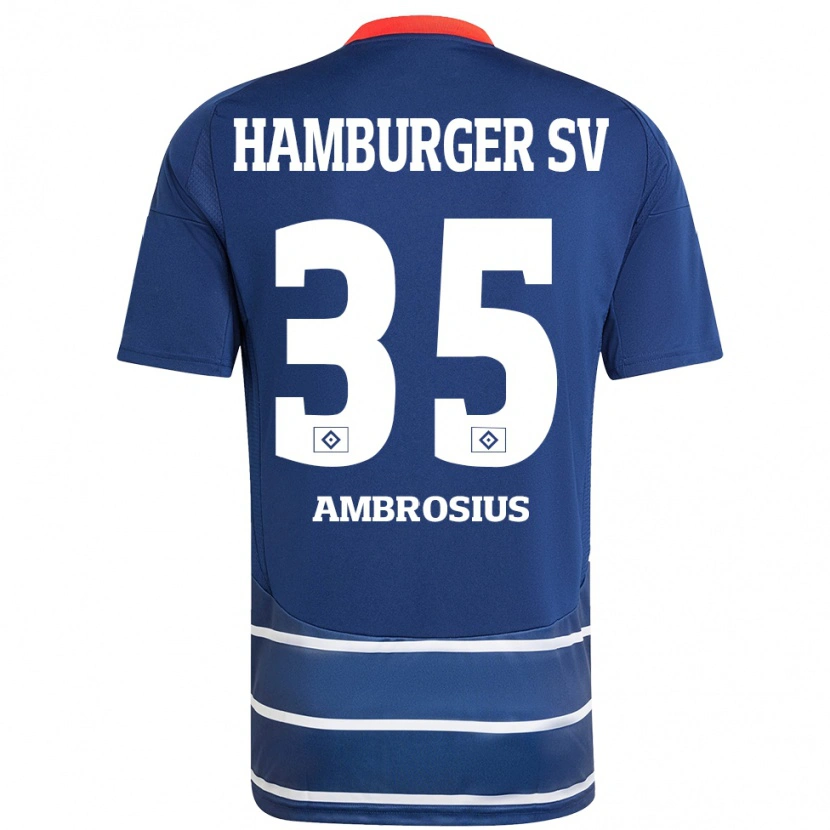 Danxen Dzieci Stephan Ambrosius #35 Ciemnoniebieski Wyjazdowa Koszulka 2024/25 Koszulki Klubowe