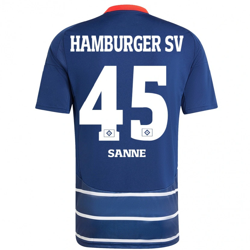 Danxen Dzieci Tom Sanne #45 Ciemnoniebieski Wyjazdowa Koszulka 2024/25 Koszulki Klubowe