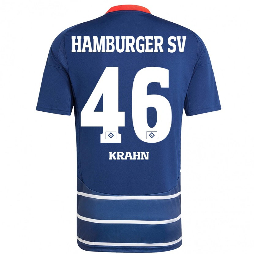 Danxen Dzieci Elijah Krahn #46 Ciemnoniebieski Wyjazdowa Koszulka 2024/25 Koszulki Klubowe